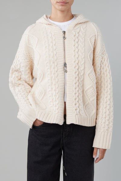 Cream zip front sweater sales