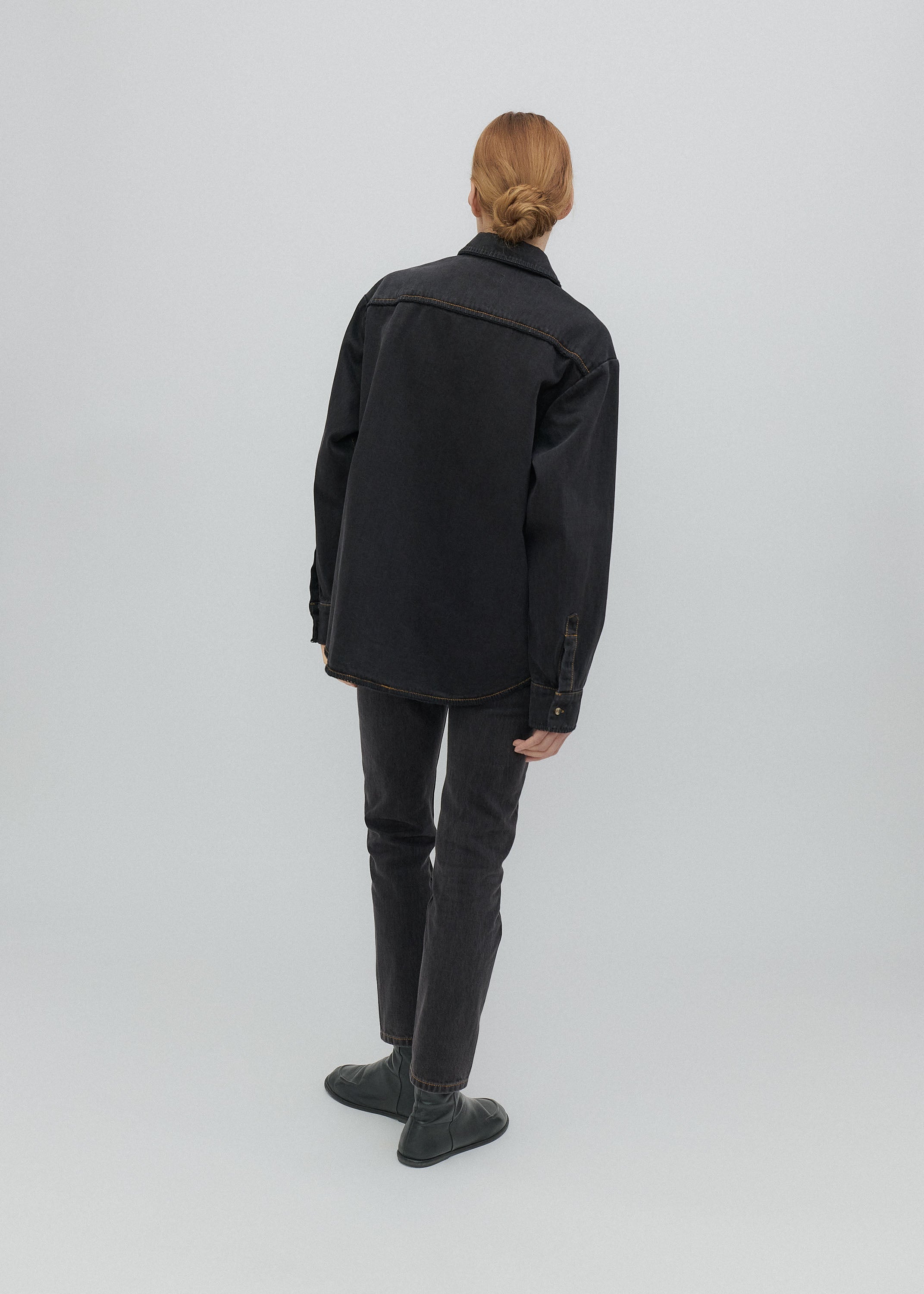 Western Shirt in Washed Black