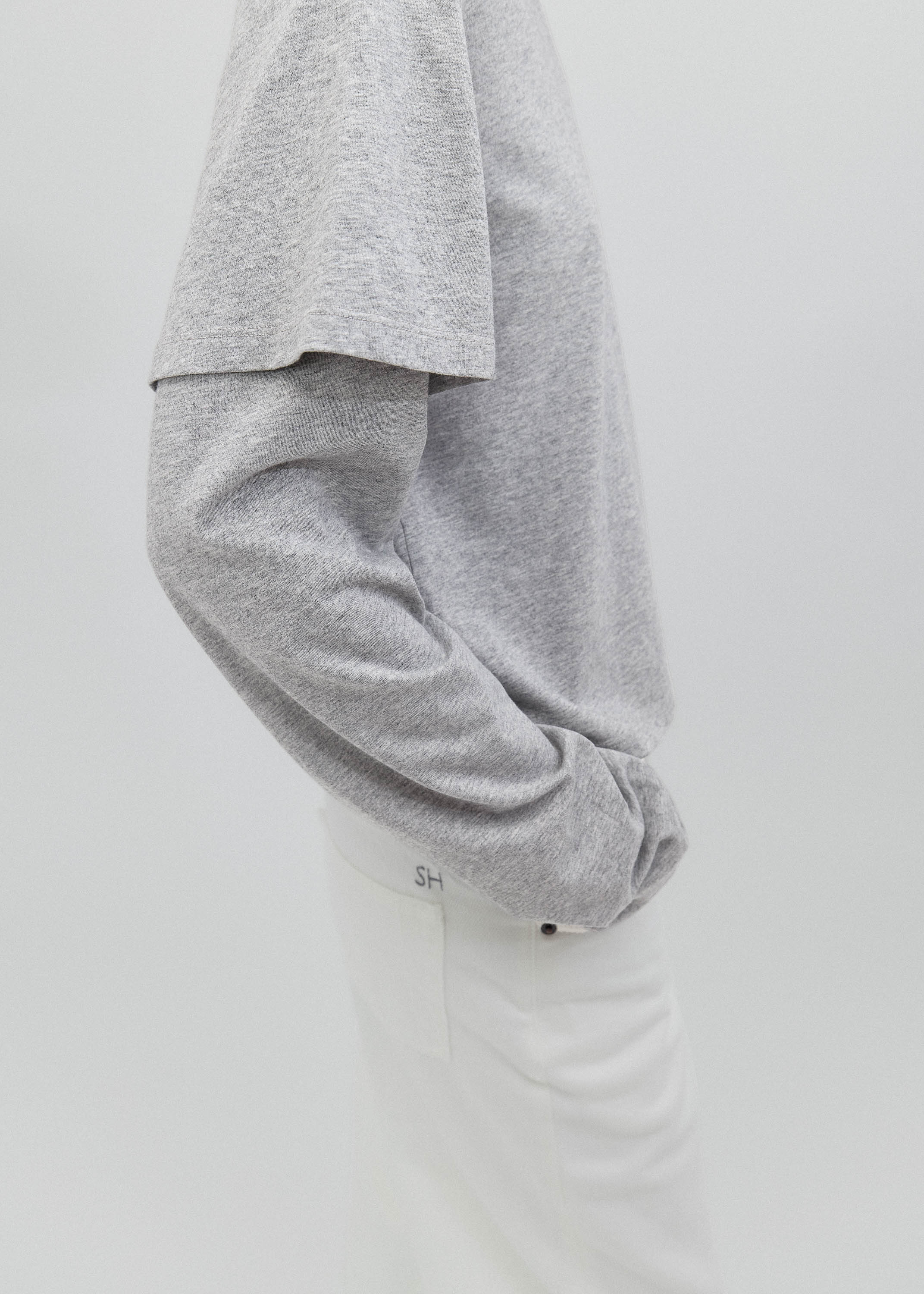 Gray sweatshirt on a light gray background