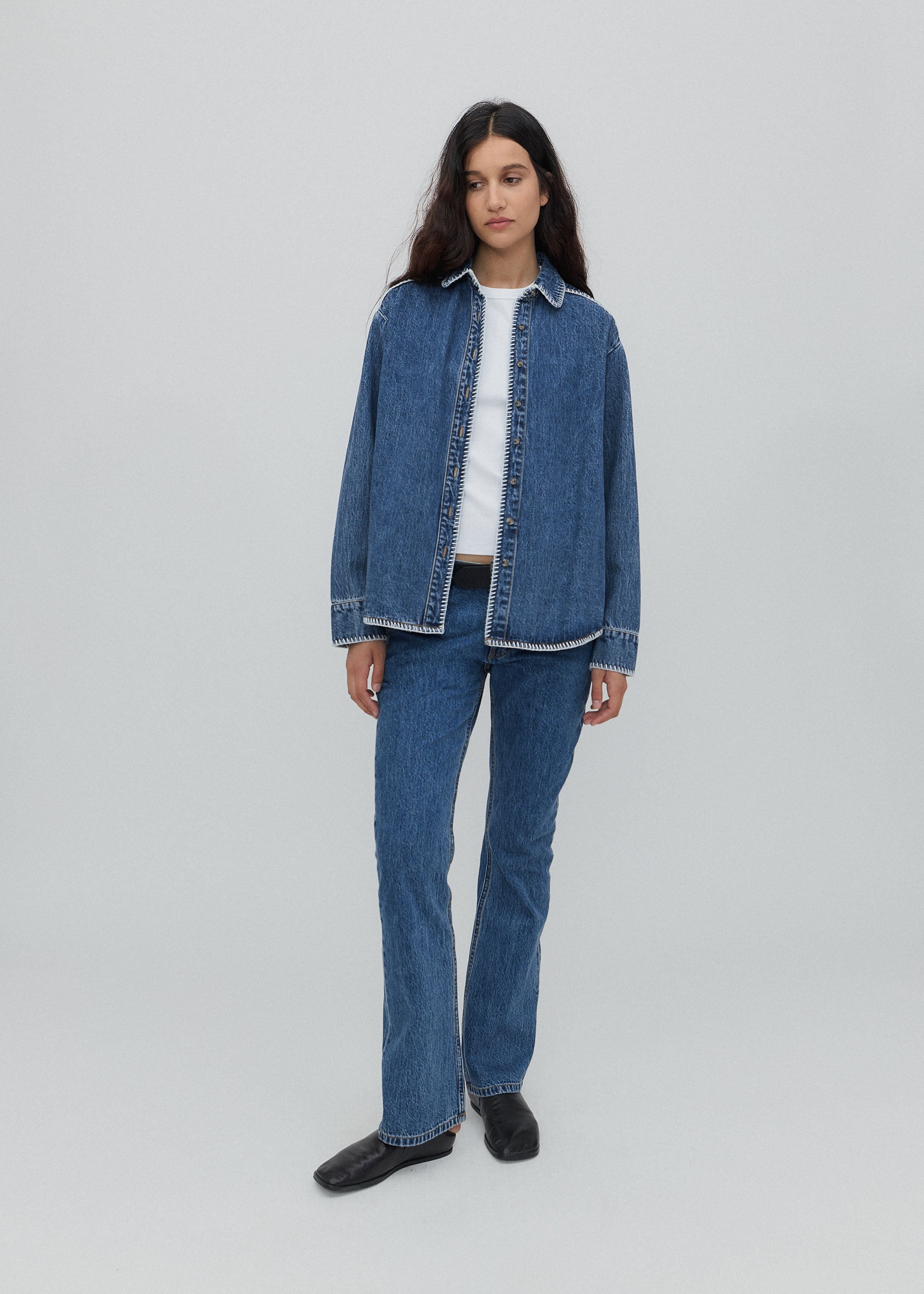 Western Shirt in Classic Blue