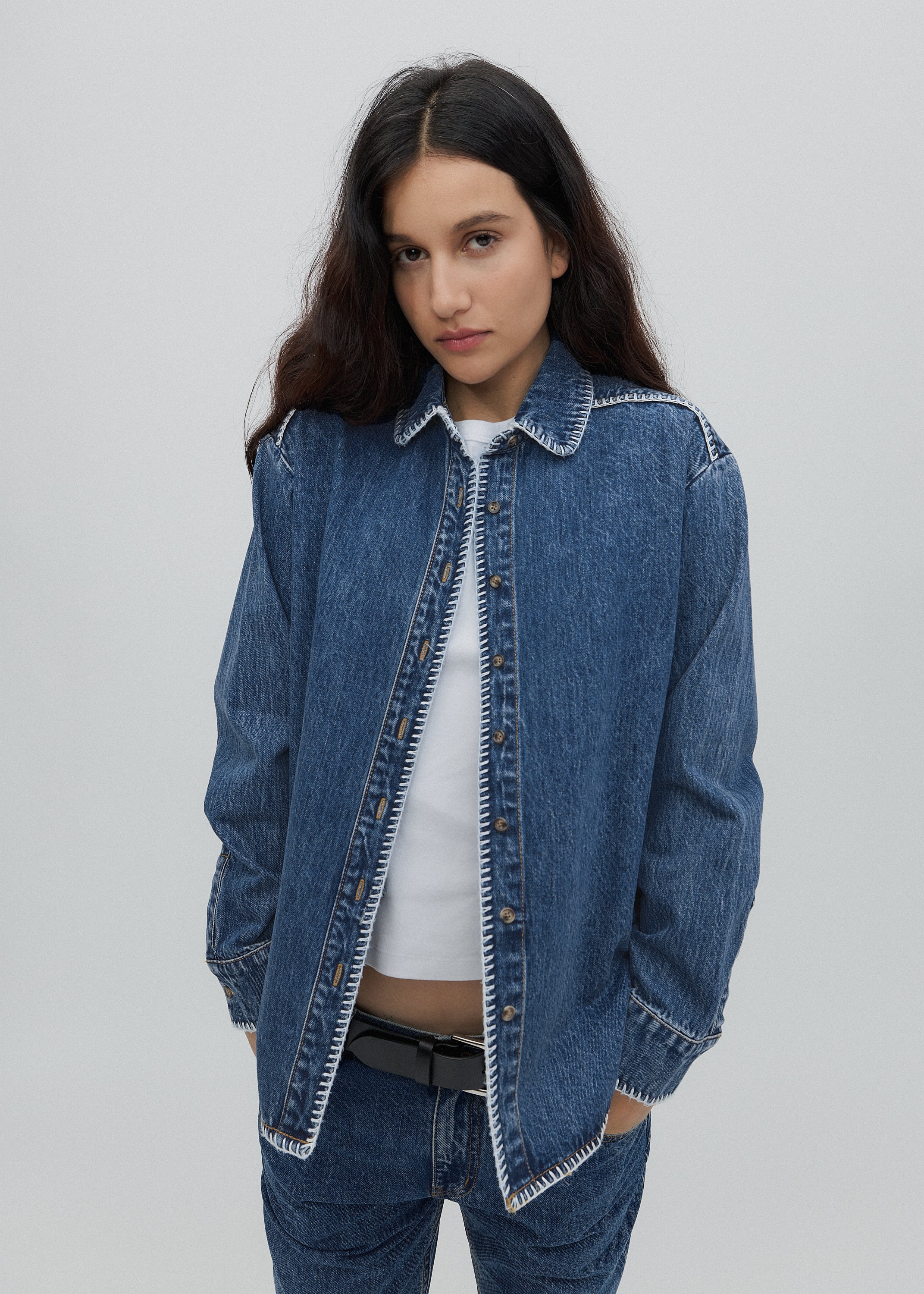 Western Shirt in Classic Blue