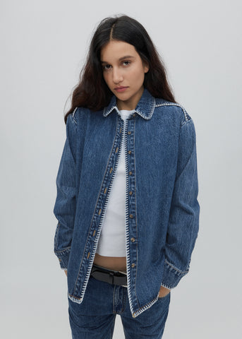 Western Shirt in Classic Blue