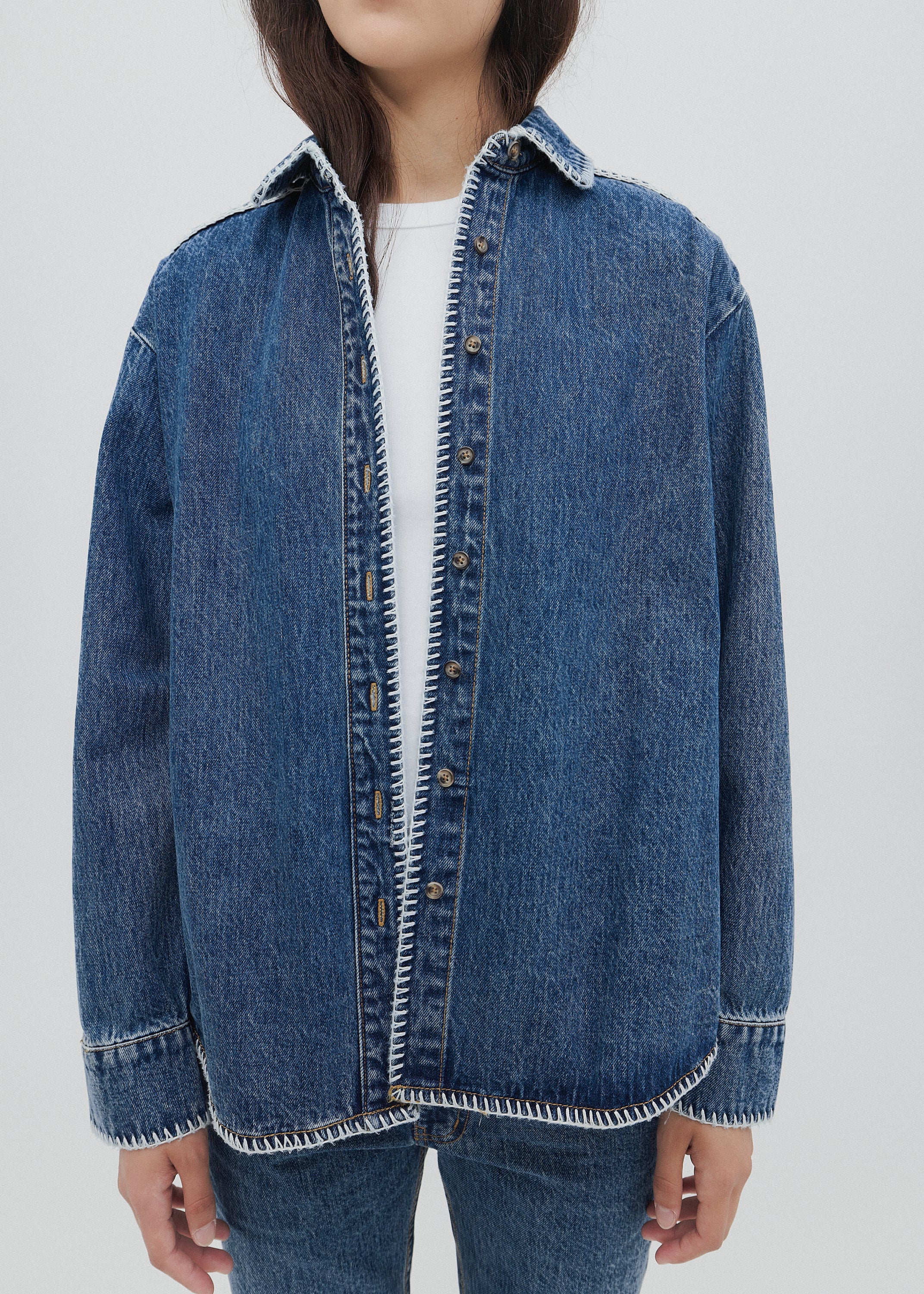 Western Shirt in Classic Blue
