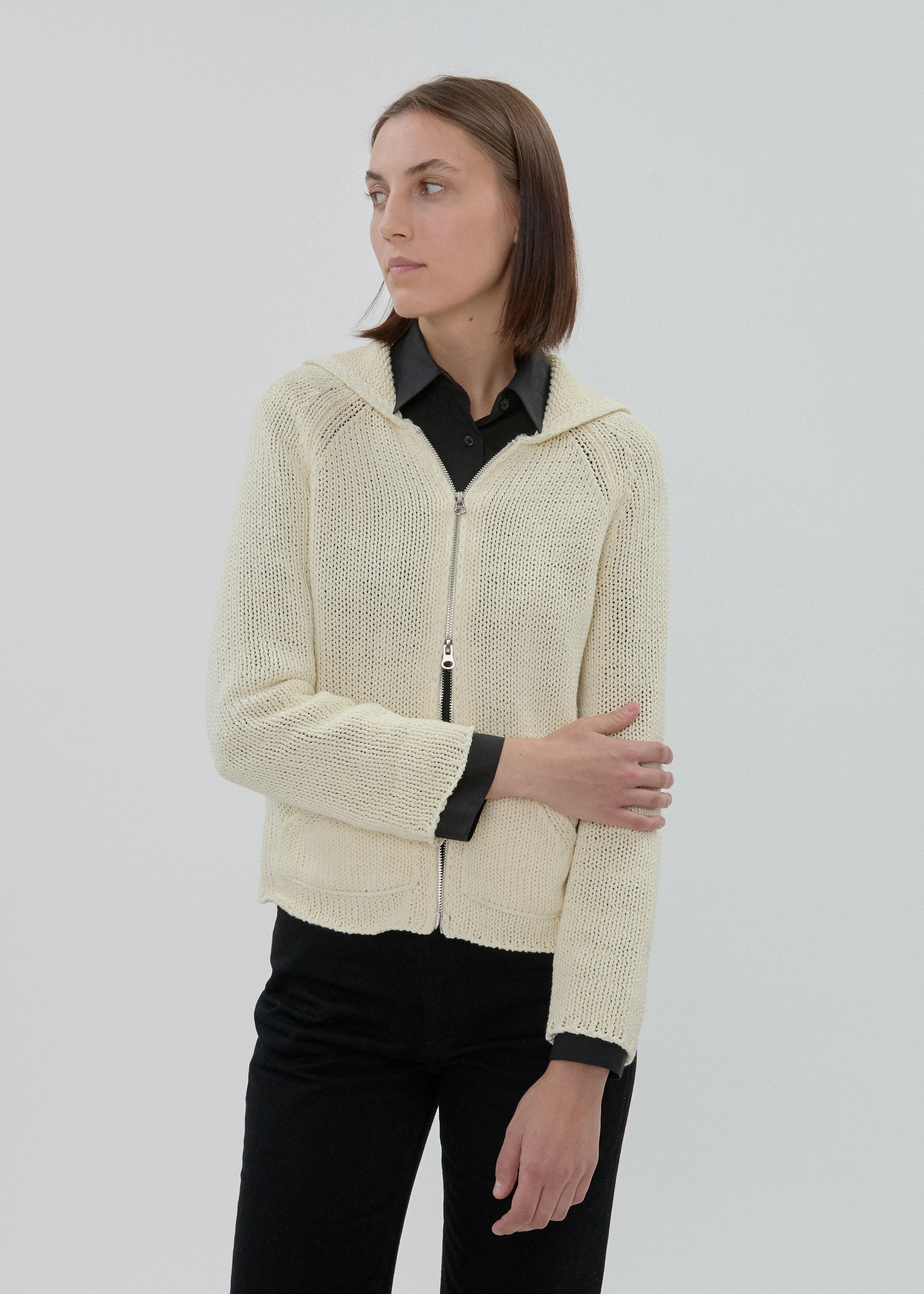 Bear Zip Up in Stone
