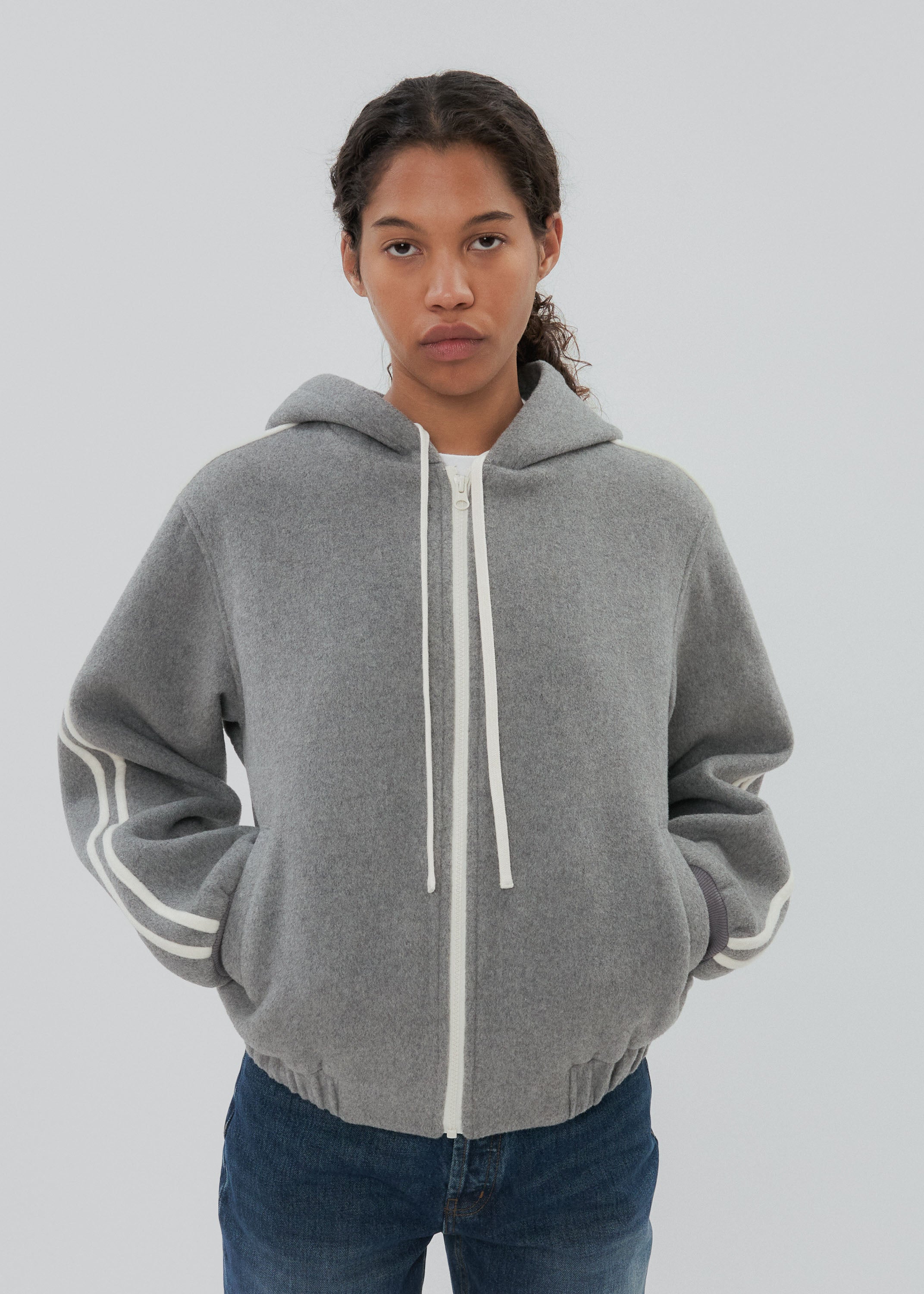 Boyfriend Zip in Grey