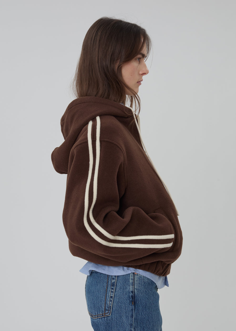 Boyfriend Zip in Chocolate Brown