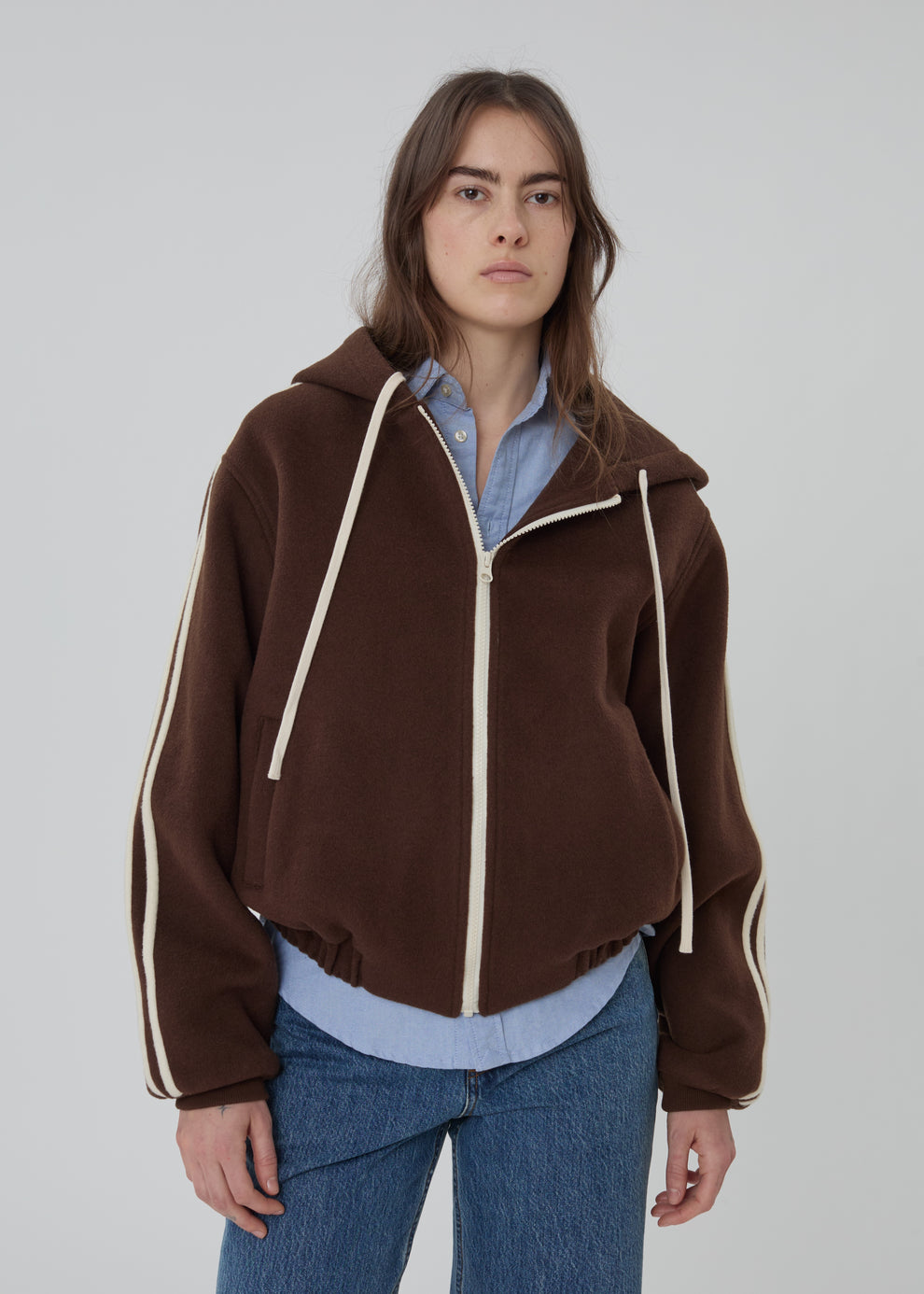 Boyfriend Zip in Chocolate Brown