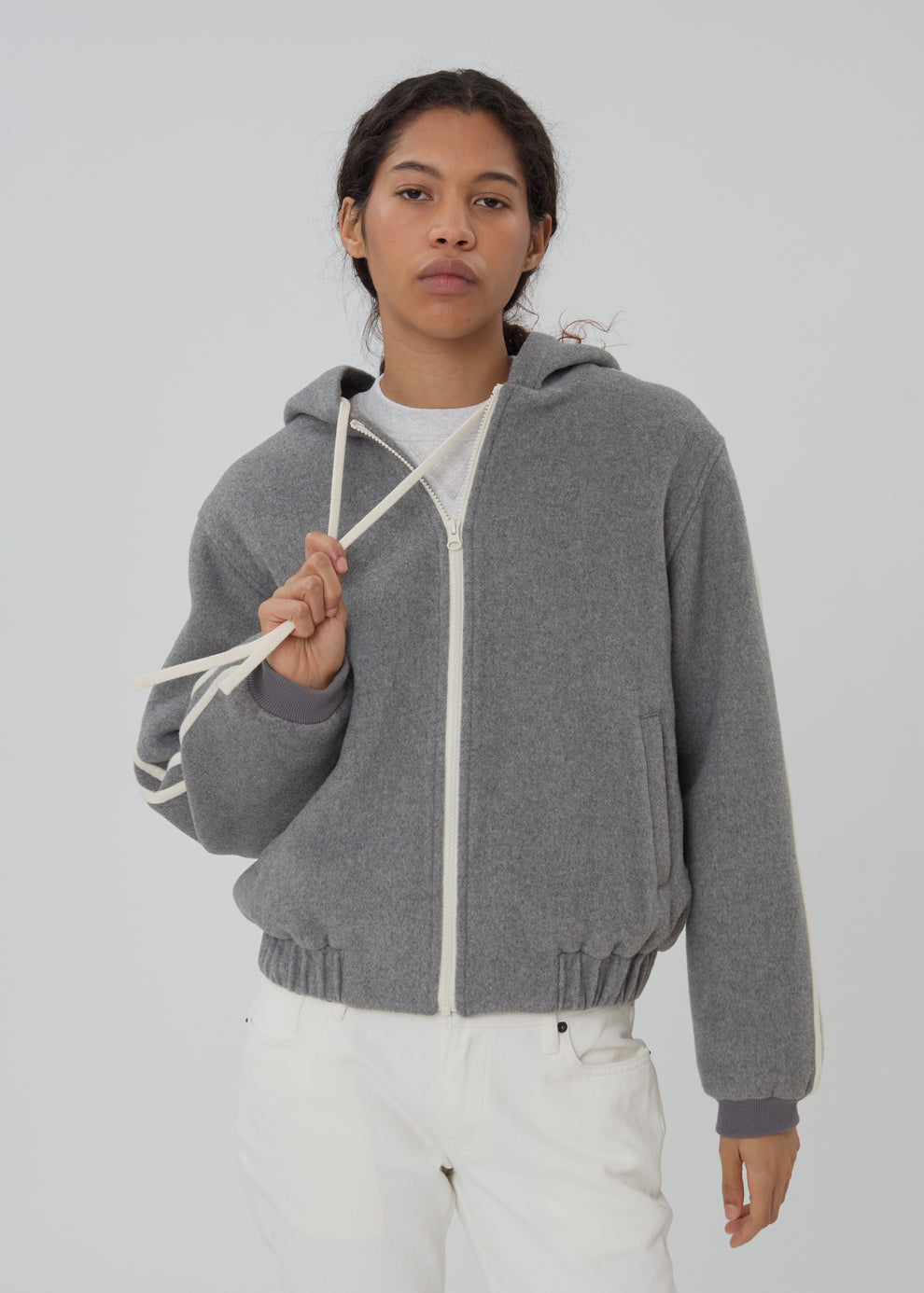 Boyfriend Zip in Grey