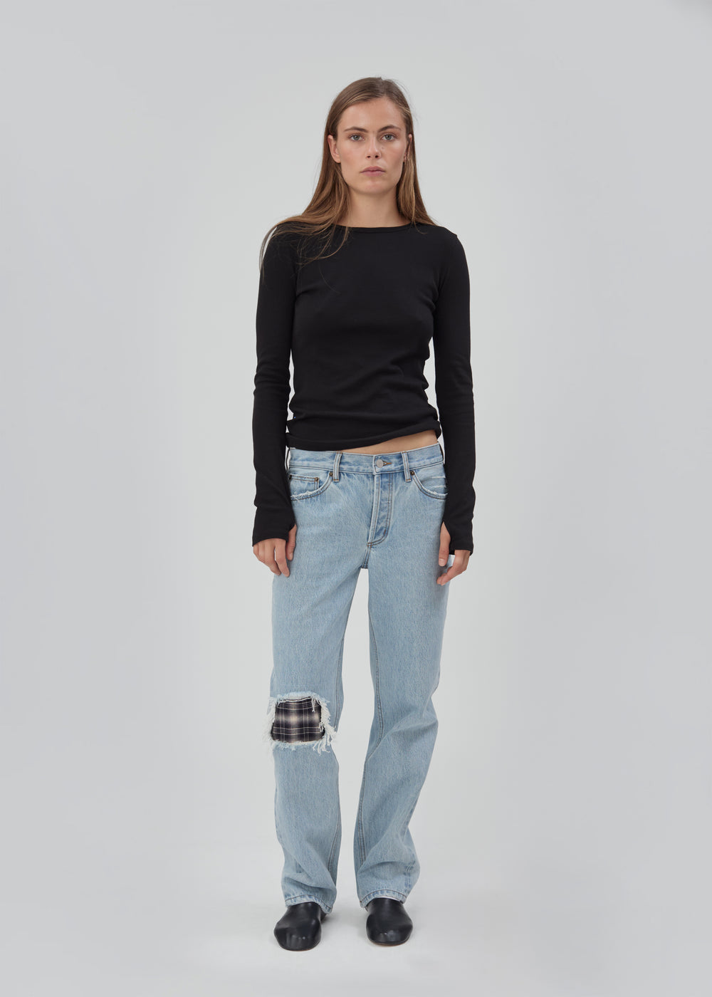 Life Jean in Vintage Blue Patched