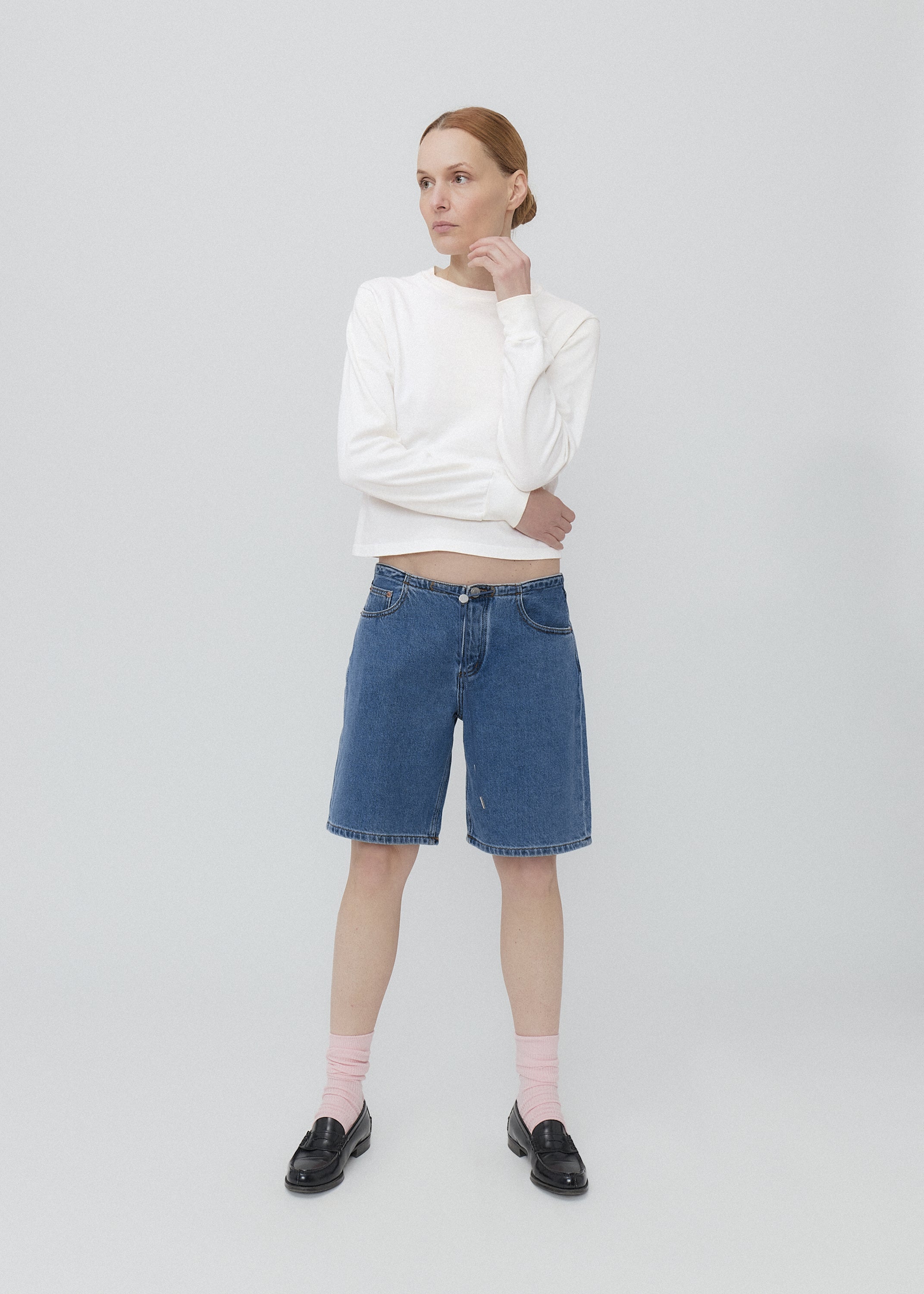 【関税込み】Still Here ホワイト Cool デニムショートパンツ セール】Levi's/リーバイス WELLTHREAD(R) 80S MOM ショート