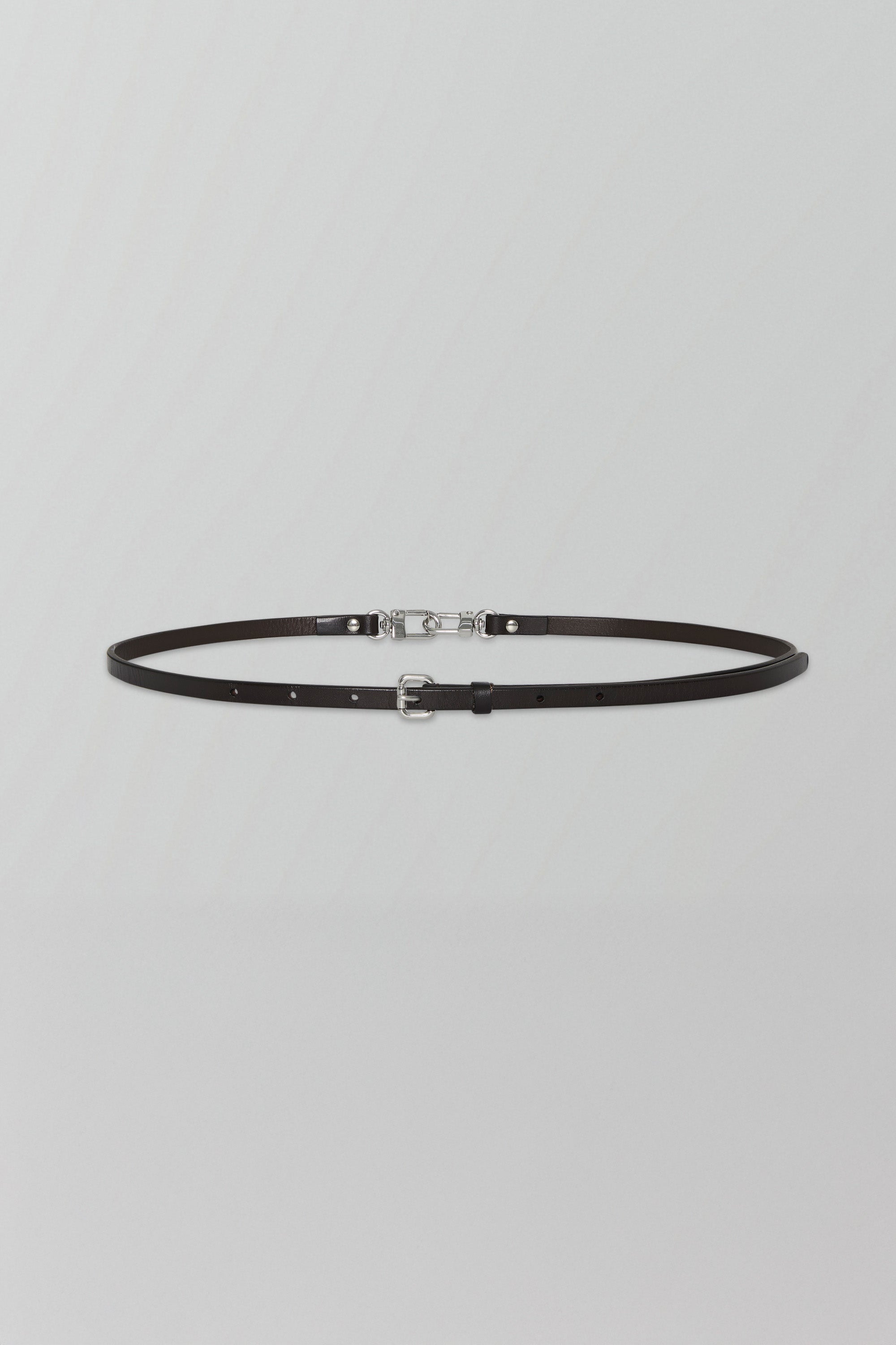 Slim Clip Belt in Dark Brown