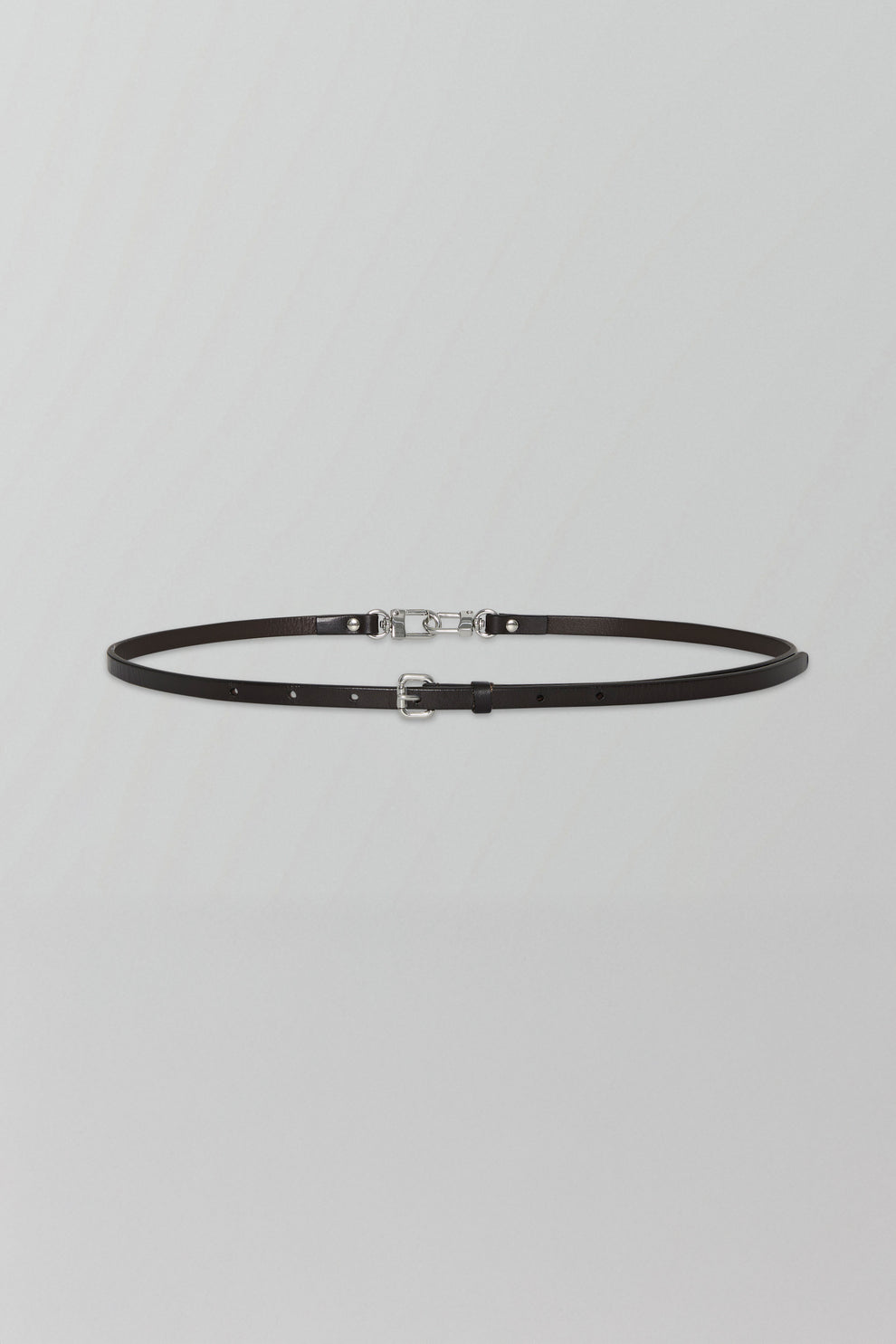 Slim Clip Belt in Dark Brown